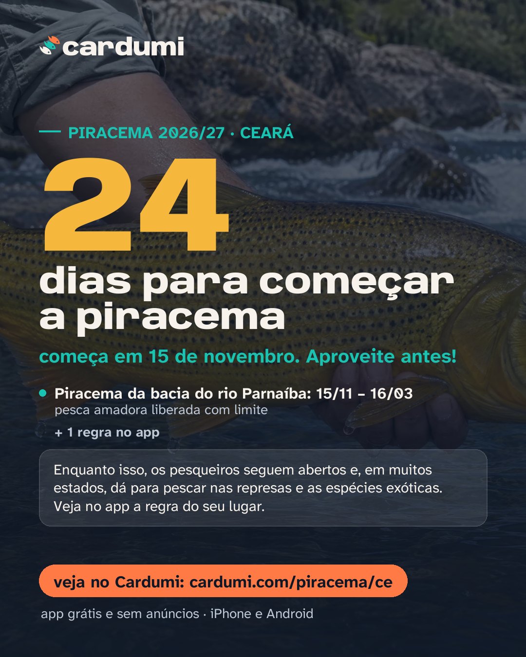 Cartão da piracema em Ceará