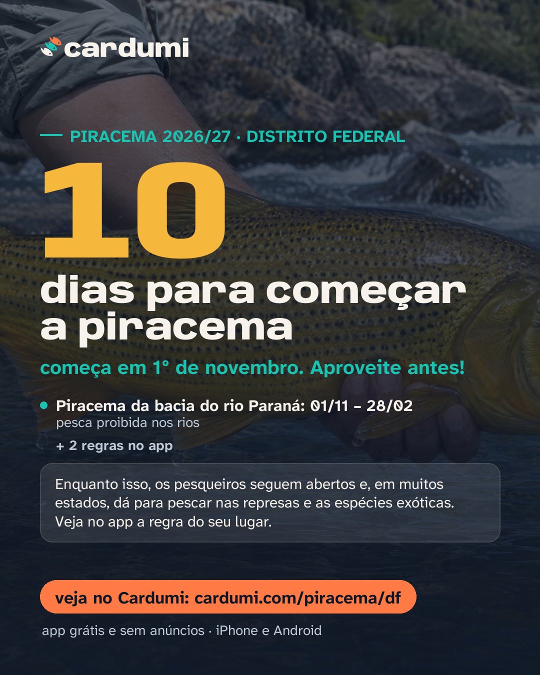 Cartão da piracema em Distrito Federal