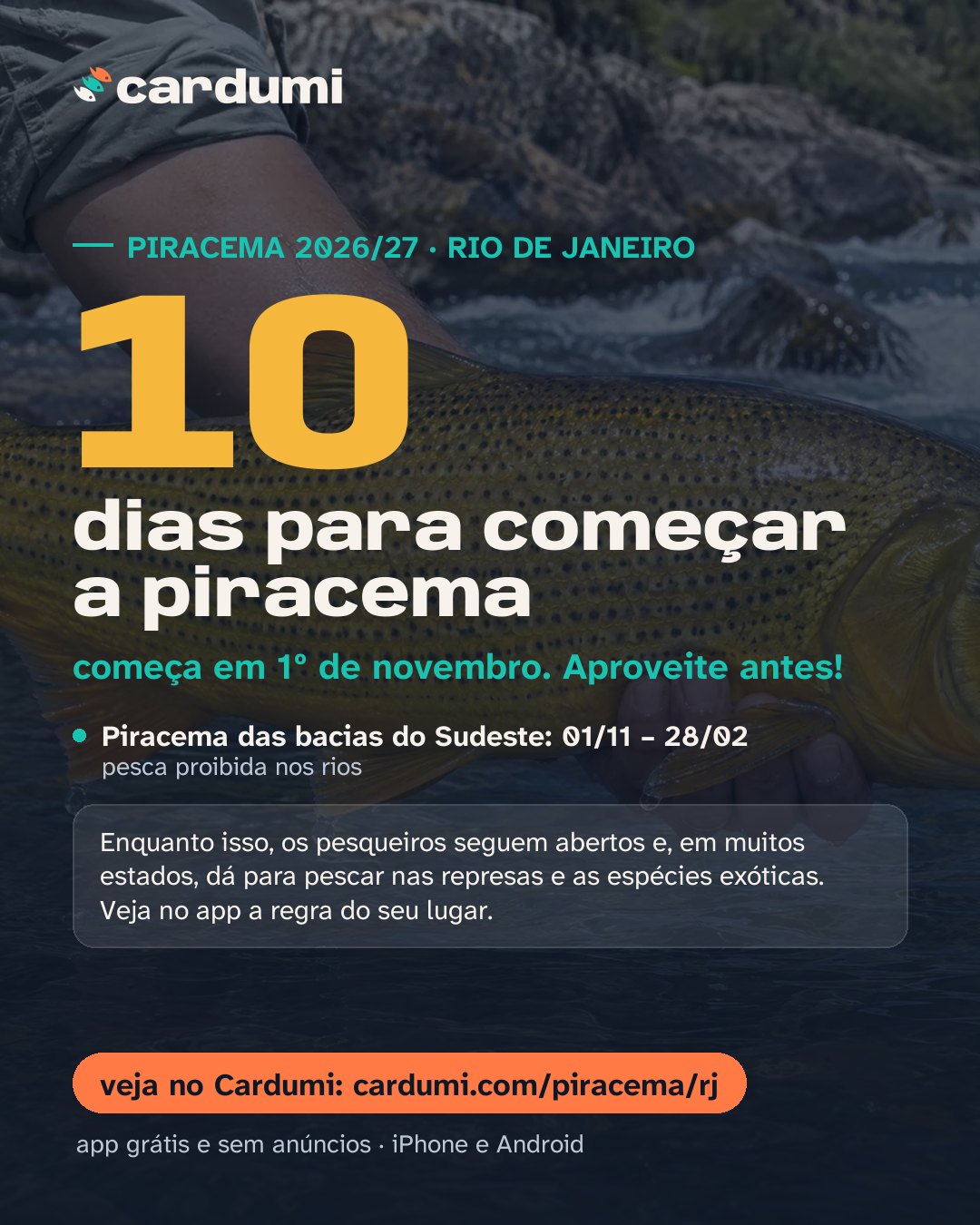 Cartão da piracema em Rio de Janeiro