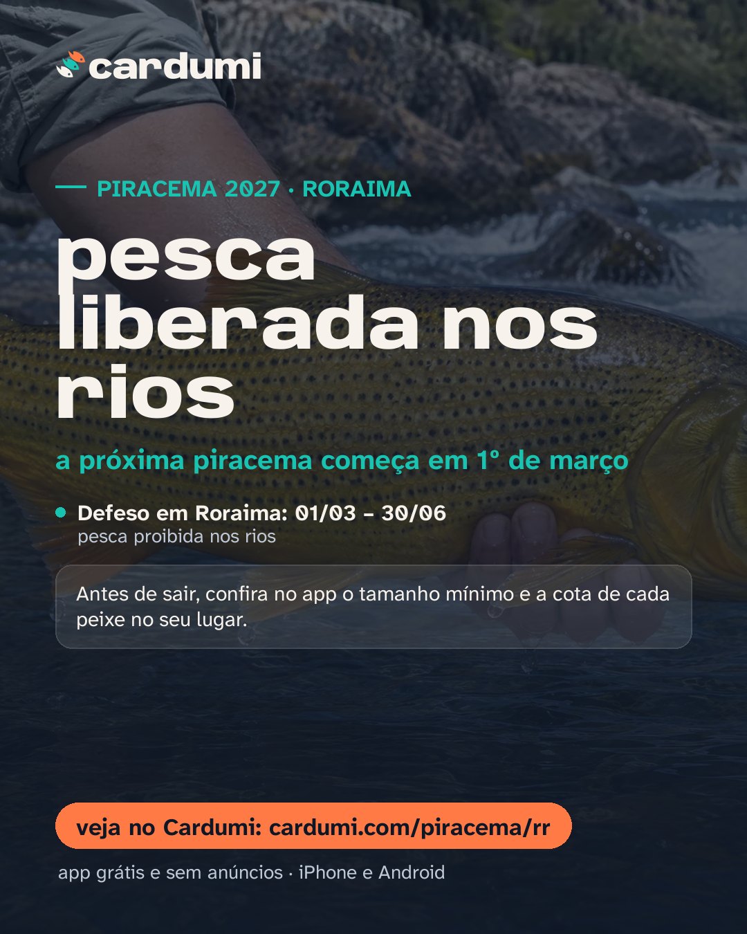 Cartão da piracema em Roraima