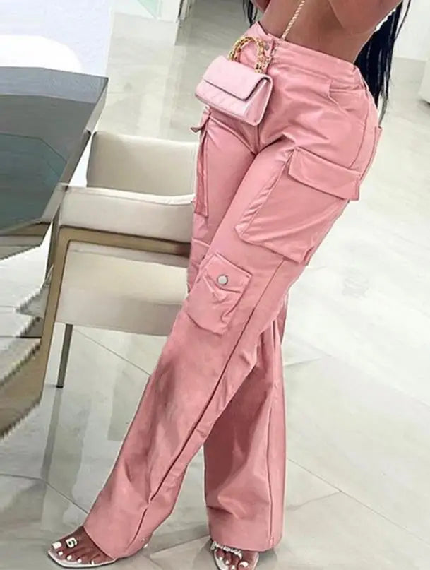 Calça Pink Feminina Cargo Pantalona Cardumi REF 078