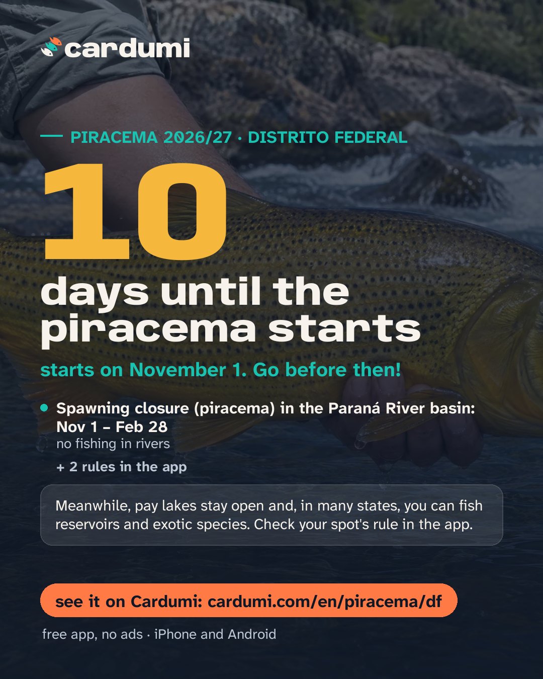 Piracema card for Distrito Federal