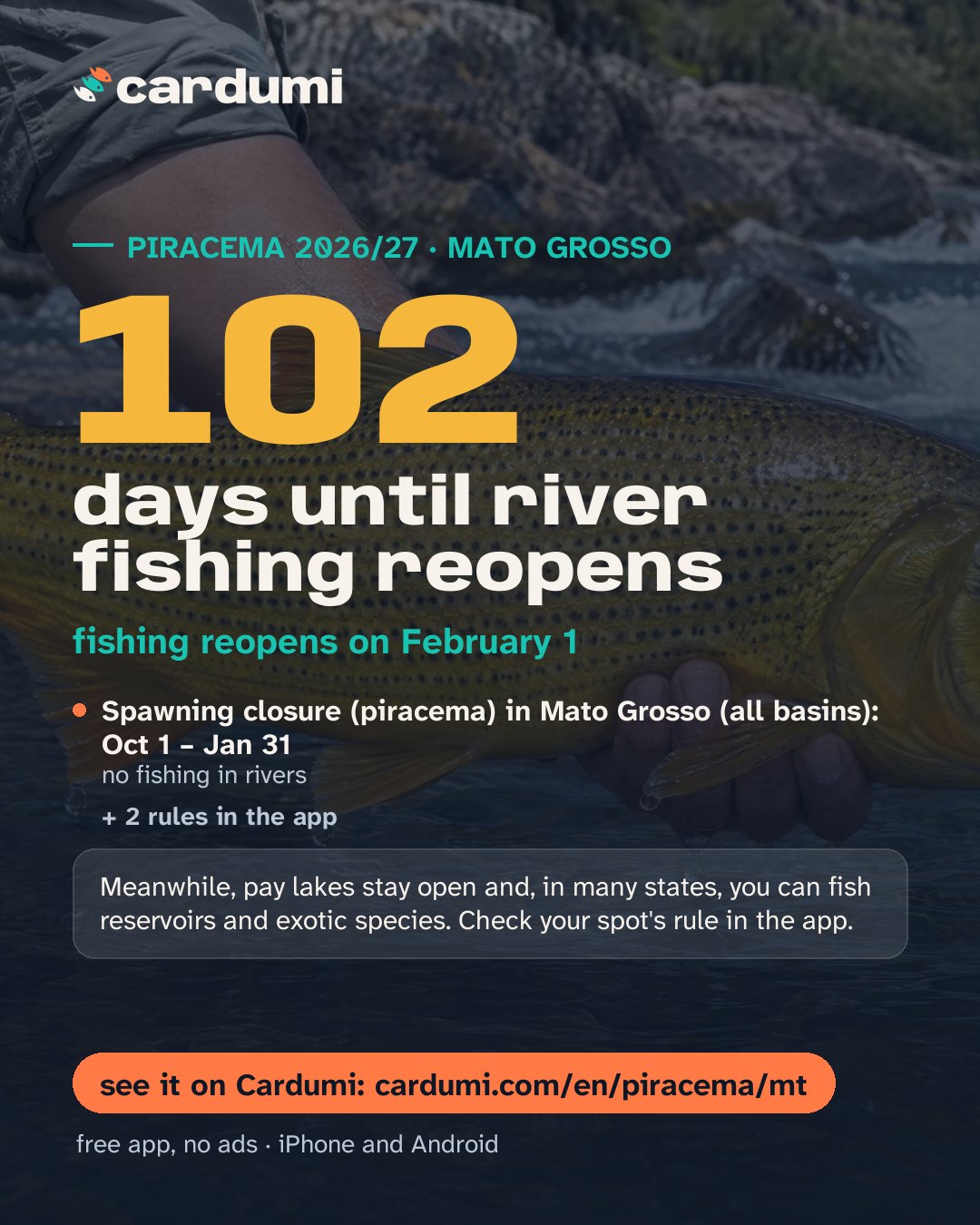 Piracema card for Mato Grosso