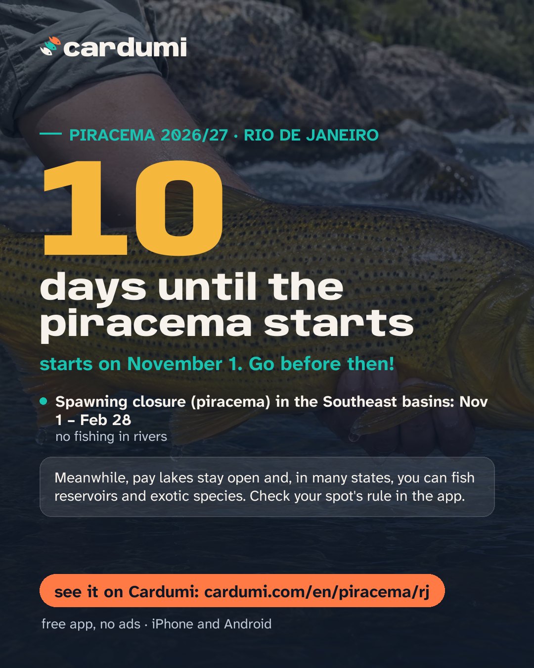 Piracema card for Rio de Janeiro