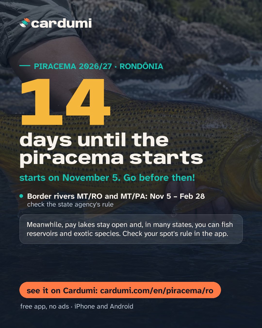 Piracema card for Rondônia