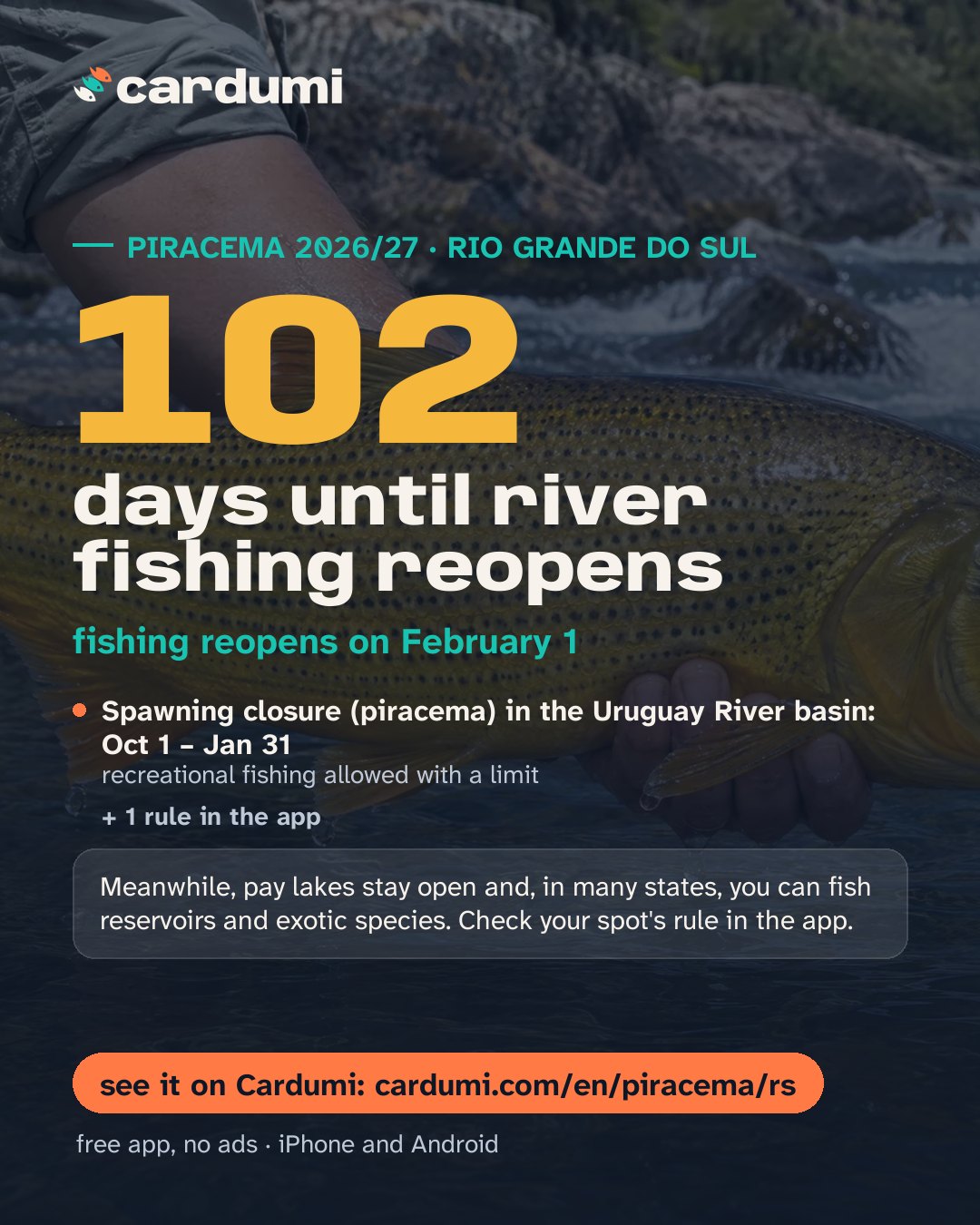 Piracema card for Rio Grande do Sul