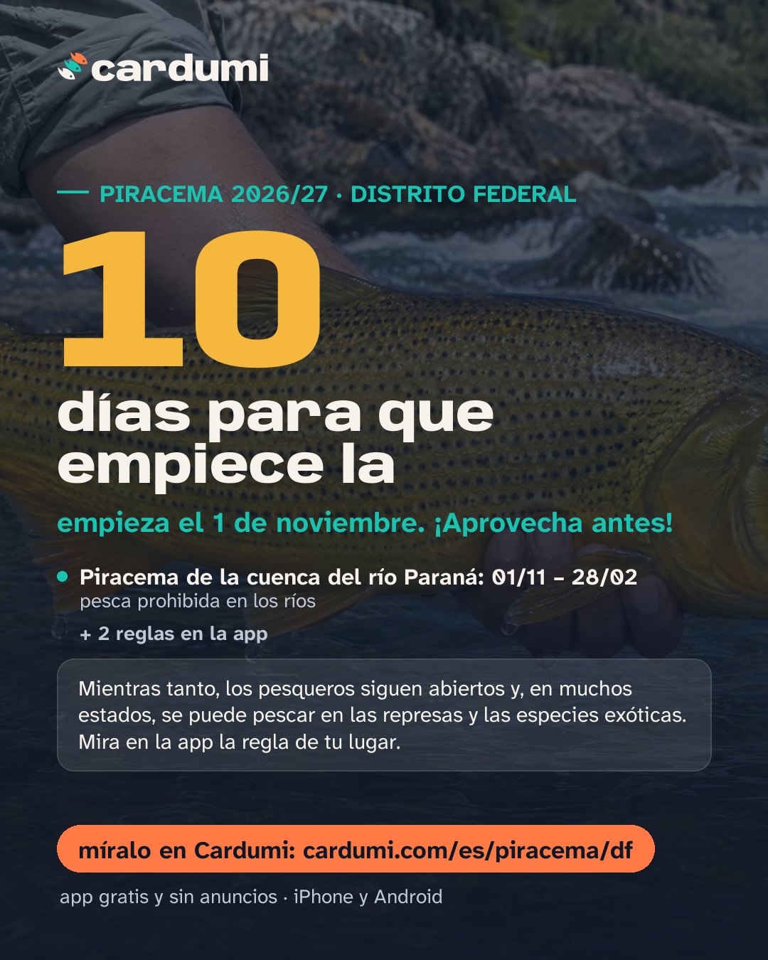 Tarjeta de la piracema en Distrito Federal