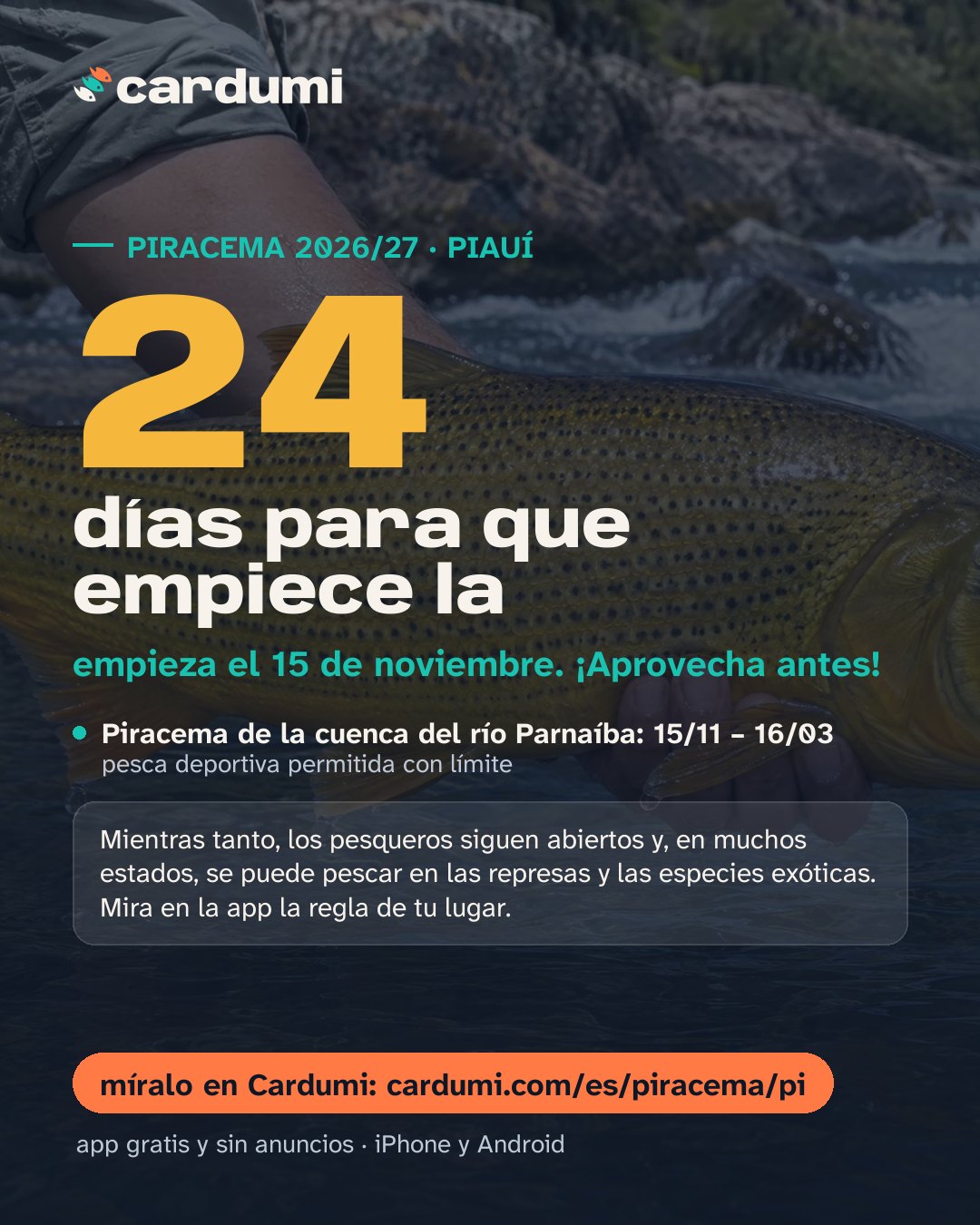 Tarjeta de la piracema en Piauí