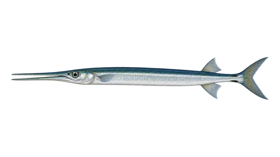 Scientific illustration of Agujon needlefish