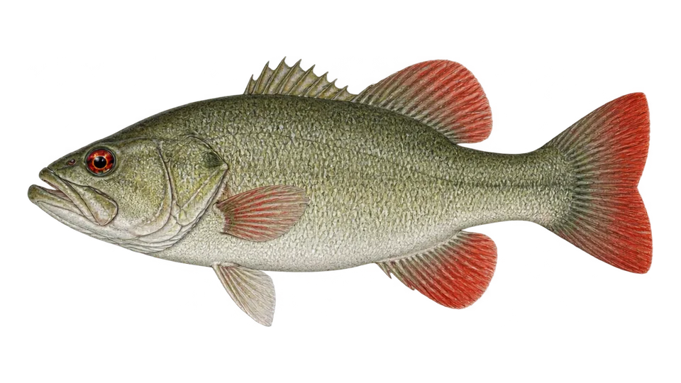 Scientific illustration of Redeye bass