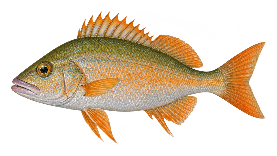 Ilustración científica de Roncador