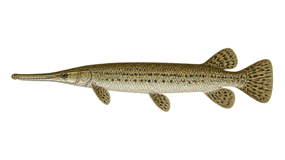 Scientific illustration of Longnose gar