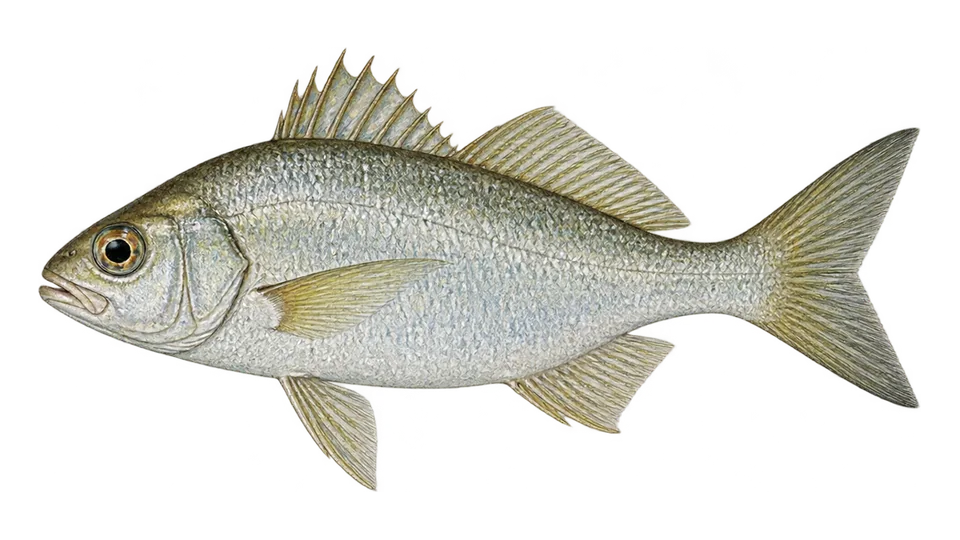 Ilustración científica de Mojarra española