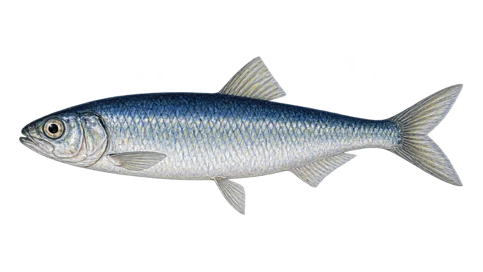 Ilustración científica de Sardina común