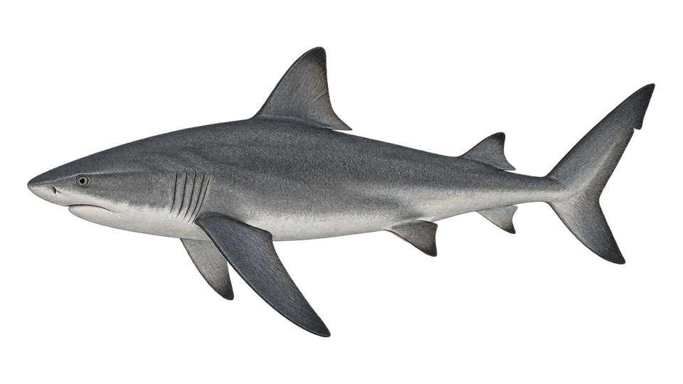 Scientific illustration of Galapagos shark