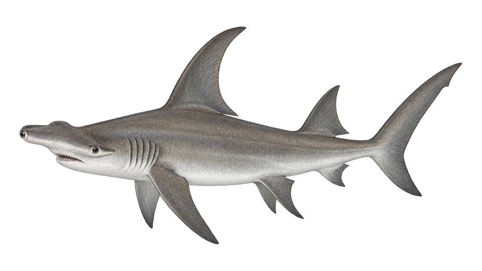 Scientific illustration of Great hammerhead